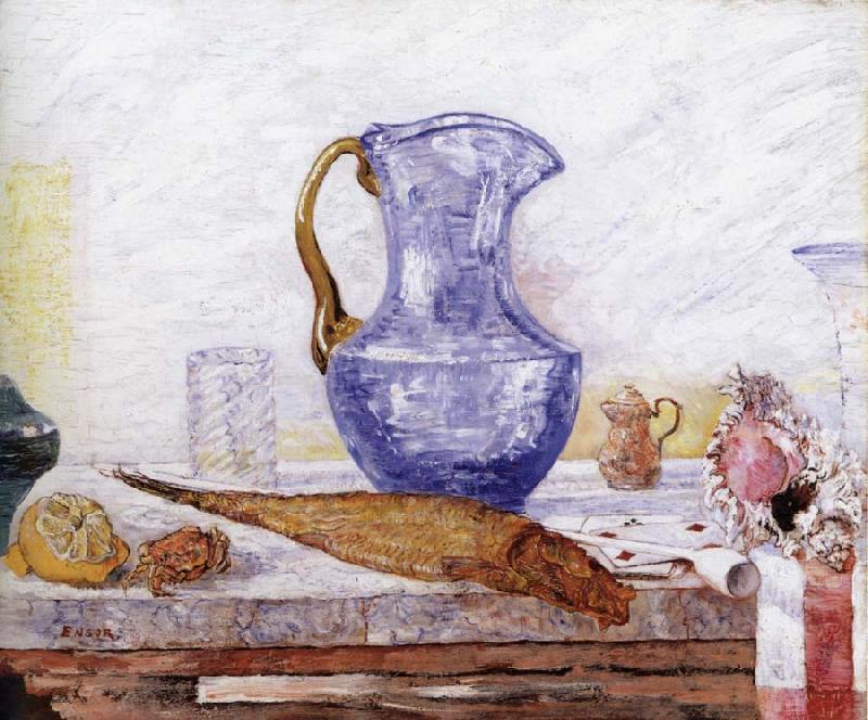 Still life with Blue Jar, James Ensor
